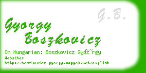 gyorgy boszkovicz business card